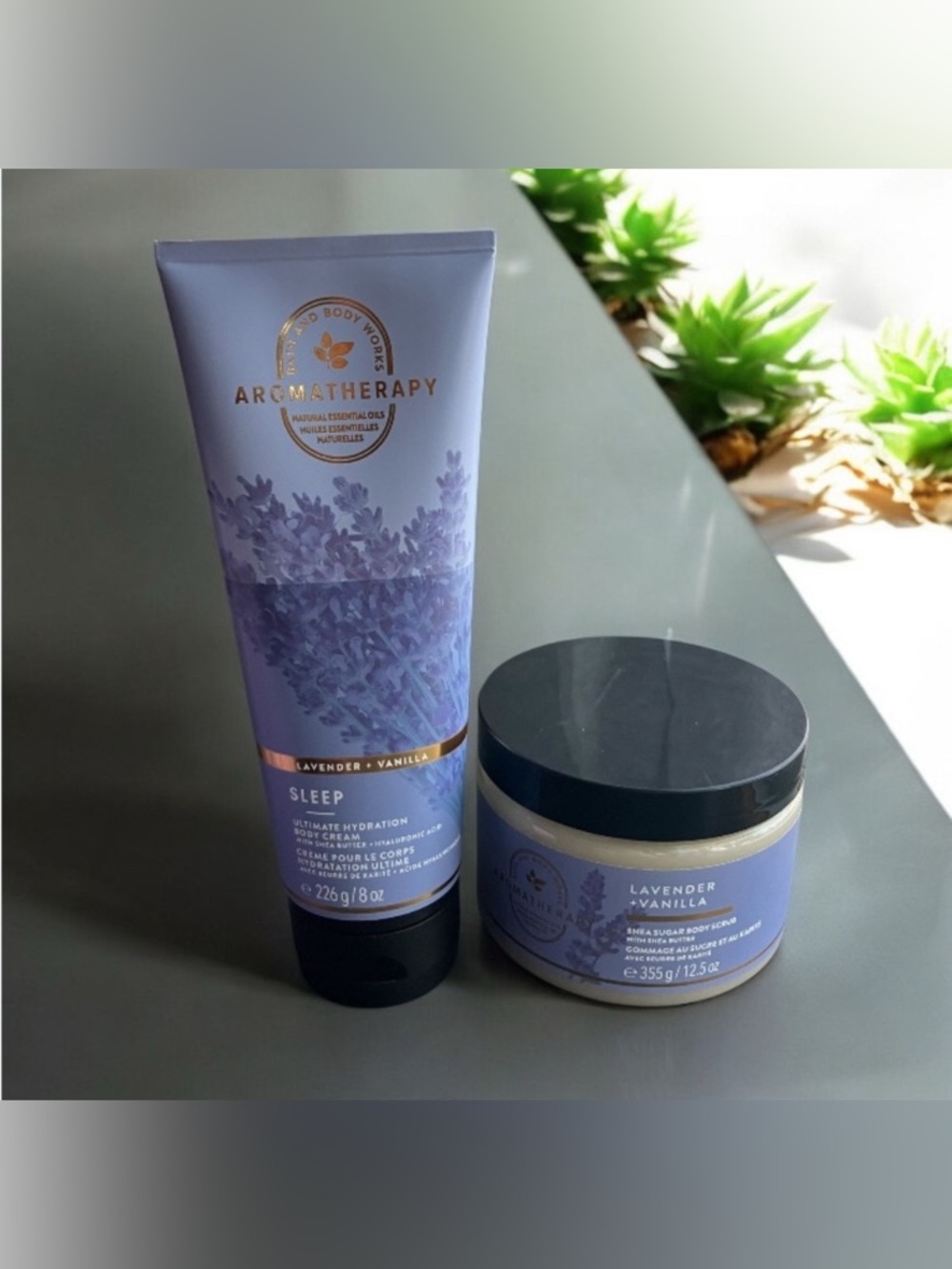NEW Bath & Body Works Lavender Vanilla Sugar Body Scrub & Body Cream Duo Sealed